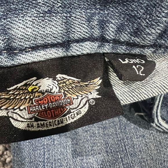 Harley Davidson 2007 Women’s Jeans 12 Long Embroidered Y2K VTG Denim Riding Pant - Picture 2 of 14